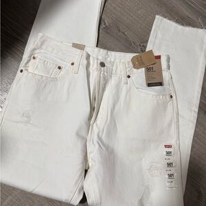 Levi's White 501 Straight Women's Jeans